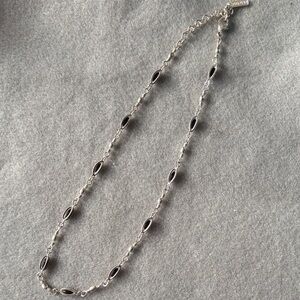 Napier Silver Necklace with Black Accents